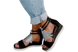 Ladmiple Summer Sandals for Women 2023 Platform Ankle Strap Wedge Sandals Open Toe Comfy Slip On Strappy Wedges Sandal