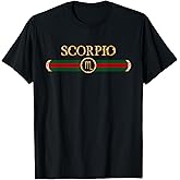 Scorpio Zodiac Sign Golden Astrology Horoscopes Birthday T-Shirt