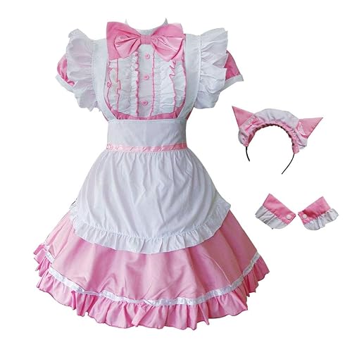 Anime French Maid Costume For Girls - Kawaii Cosplay Dress With Headband & Apron