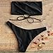 ZAFUL Women's Bathing Suit Adjustable Back Lace-up Bandeau Bikini Set