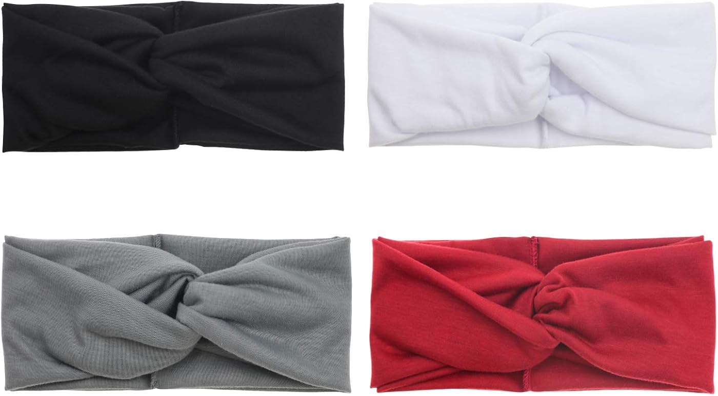 DRESHOW 1950's Vintage Modern Style Elastic Women Turban Headbands Twisted Cute Hair Band Accessories (4 Pack Criss Cross) at  Women’s Clothing store