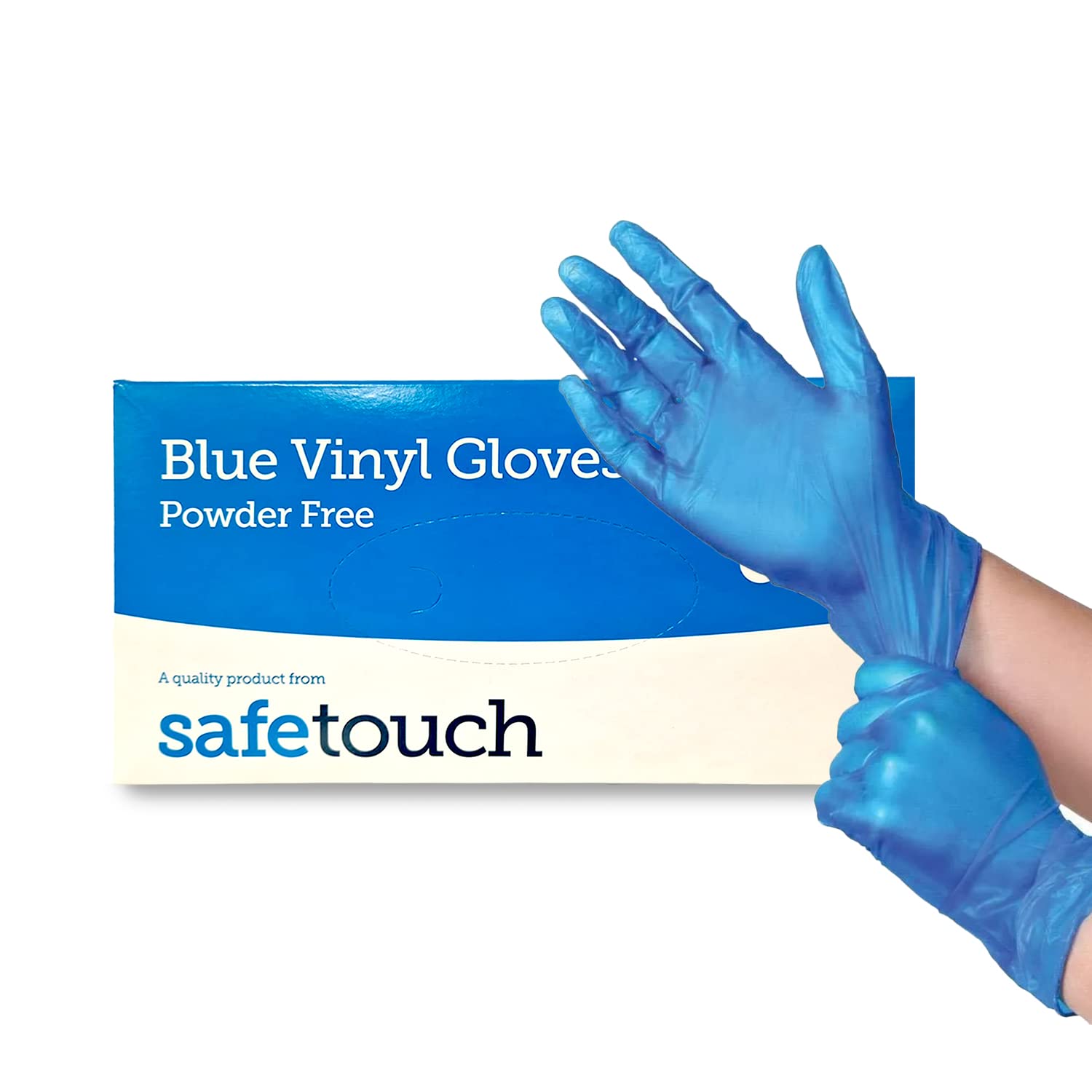 100 x Blue Vinyl Gloves Small | Box of 100 | Powder Free, Latex Free Disposable Gloves | For Food Handling, Catering & General Use – Just Health Disposables