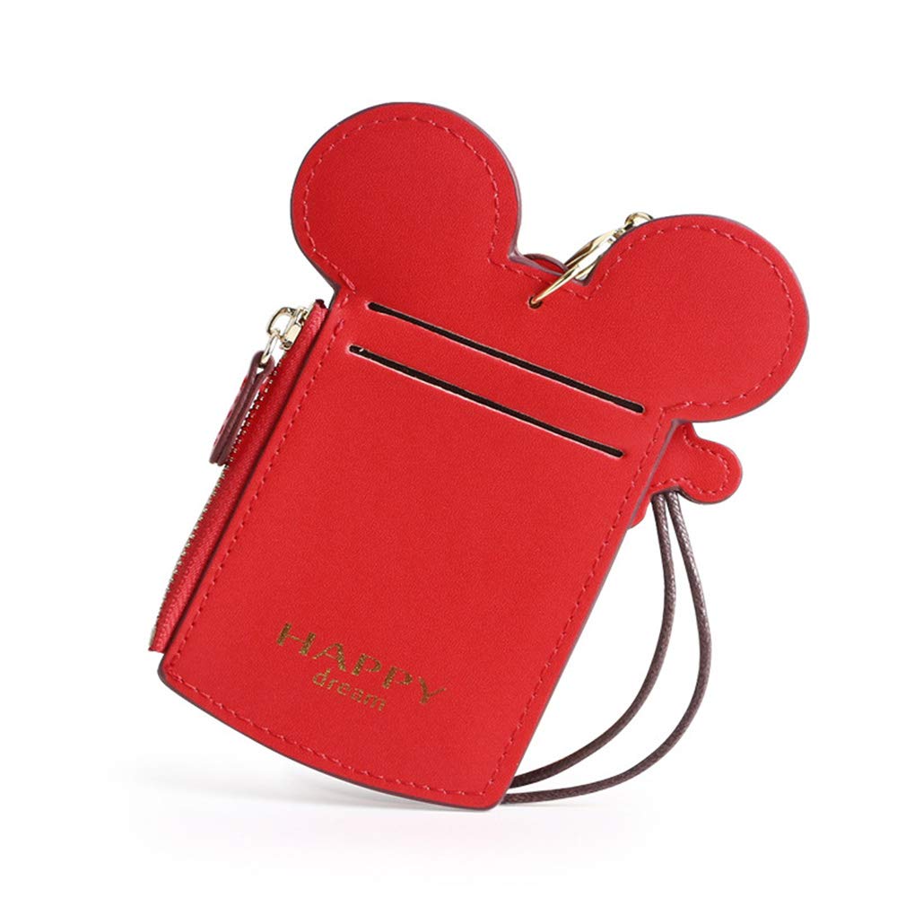7 Colors Fashions New Leather Oyster Baby Travel Card Bus Pass Holder Wallet Rail Card Cover Case (Red)