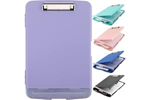 SFLHHDM Clipboard with Storage, Clip Boards 8.5x11, Plastic Clipboard with Pen Holder, Purple Clipboards, Clip Board Folder for Women Teachers Work, School & Office Supplies
