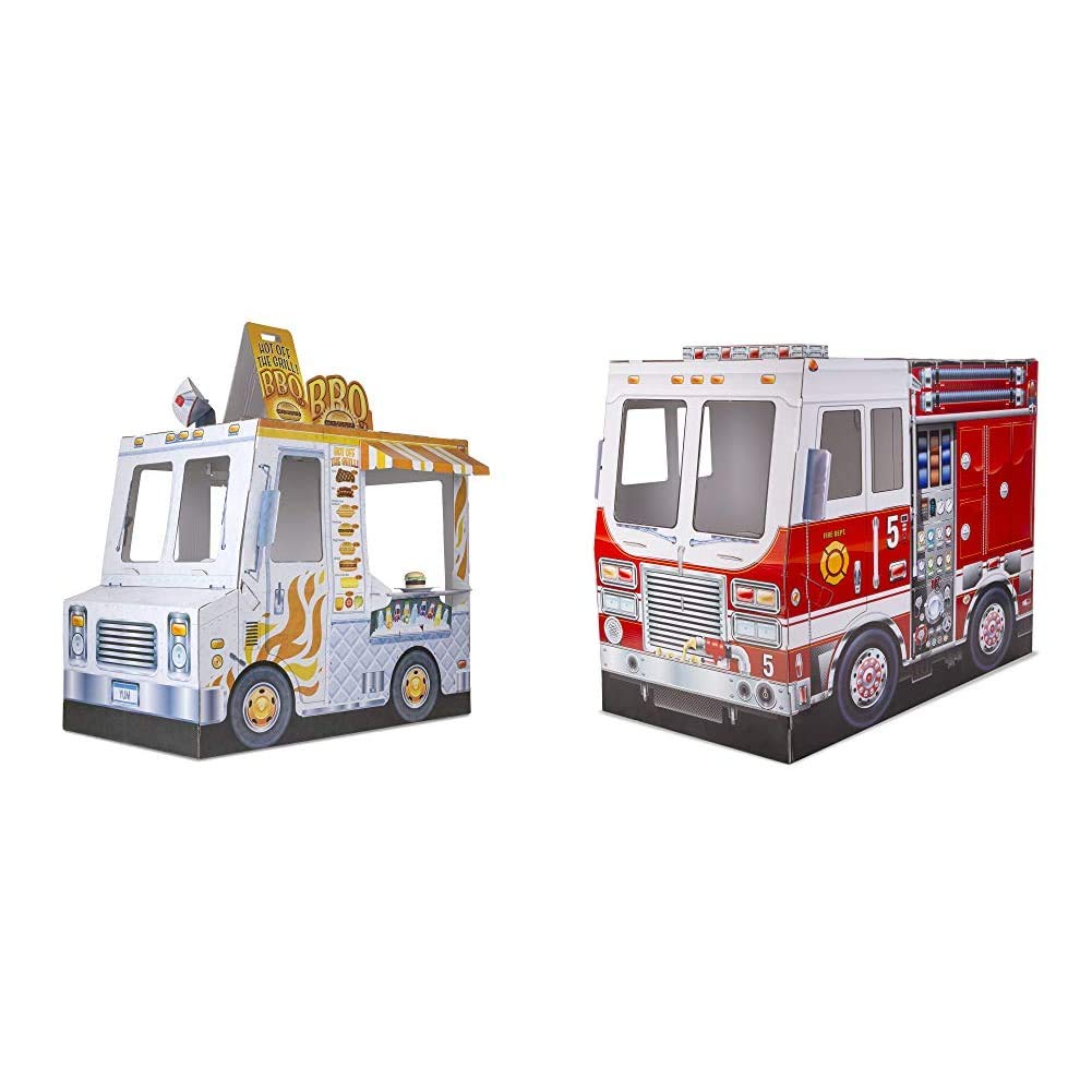 Melissa And Doug Food Truck Indoor Playhouse And Fire Truck