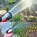 Gardenbyrd Hose Nozzle – Metal Garden Hose Nozzle with Pressure Flow Control (10 Pattern, Black, Red)