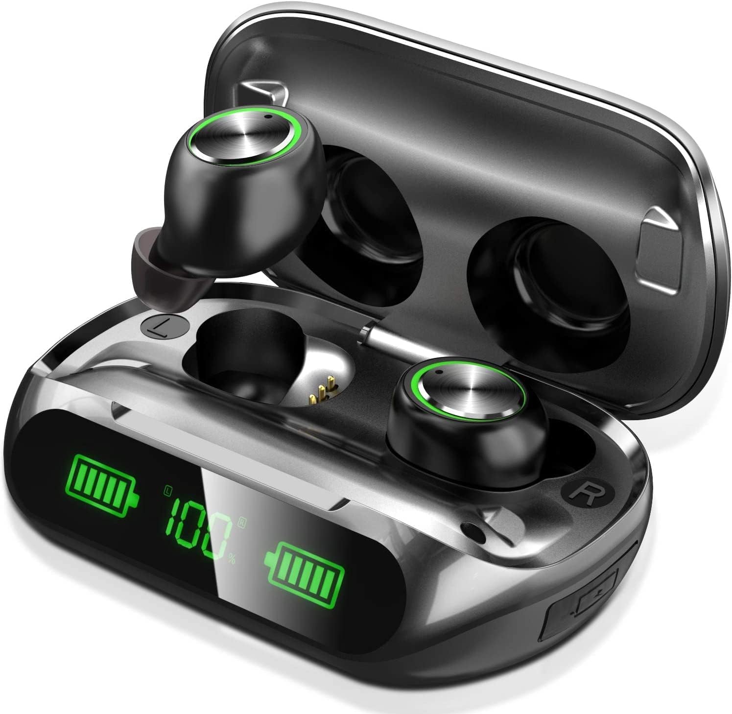 YIPUT Wireless Earbuds Bluetooth 5.3 Headphones 200 hours Playtime with 2000mAh charg Case,in Ear Headest IP7Waterproof Noise Cancelling Built-in Mic,Premiu Bass LCD Display,For Sports/Working/Study
