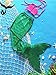 3Pcs Set Kids Girls Mermaid Tail Swimming Bikini Set Swimwear Mono Fin Swim Set (130(9~10 Years),Pink Top+Panties+Green Mermaid Tail+Monofin)