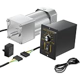 Bemonoc High Power 300W Electric AC Gear Motor, 110/120V Variable Speed Motor 27RPM, High Torque Reversible Single Phase Geared Motor with Speed Controller for Industrial Machinery