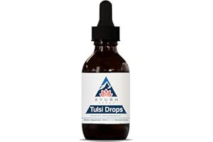 Ayush Herbs Tulsi Drops - Alcohol-Free Tulsi Drops, Holy Basil Gylcerite, Natural Immune-Support Drops for Kids & Adults, Calm & Focus Booster - 2 Fl Oz (80 Servings)