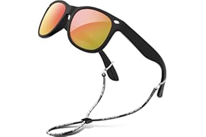 RIVBOS Kids Sunglasses Polarized UV Protection Flexible Rubber Glasses Shades with Strap for Boys Girls RBK004