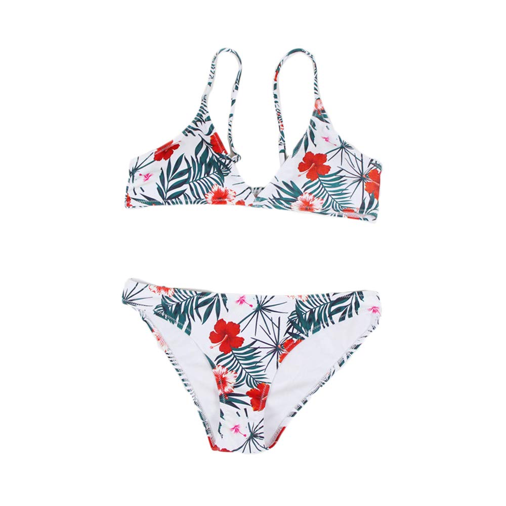 white floral print push up swimsuit