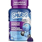 The Smurfs Immune Support Elderberry Gummies for Kids with Zinc, Vitamin C & D for Immune Defense | Made with Real Fruit in a