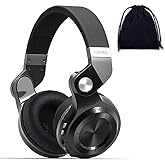 Bluedio Bluetooth Headphones Over Ear, Lightweight Rotary Folding Wireless Headphones with Micro 40 H Music Time Headset with SD Card Slot/FM Radio and Storage Bag (Black T2+)