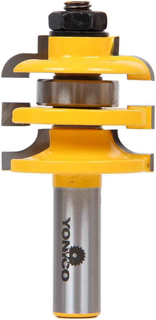 Yonico 12119 - Stacked Rail and Stile Router Bit, Cove - Stock Size: 3/4" to 7/8" - 1/2" Shank, 1/2 Inch