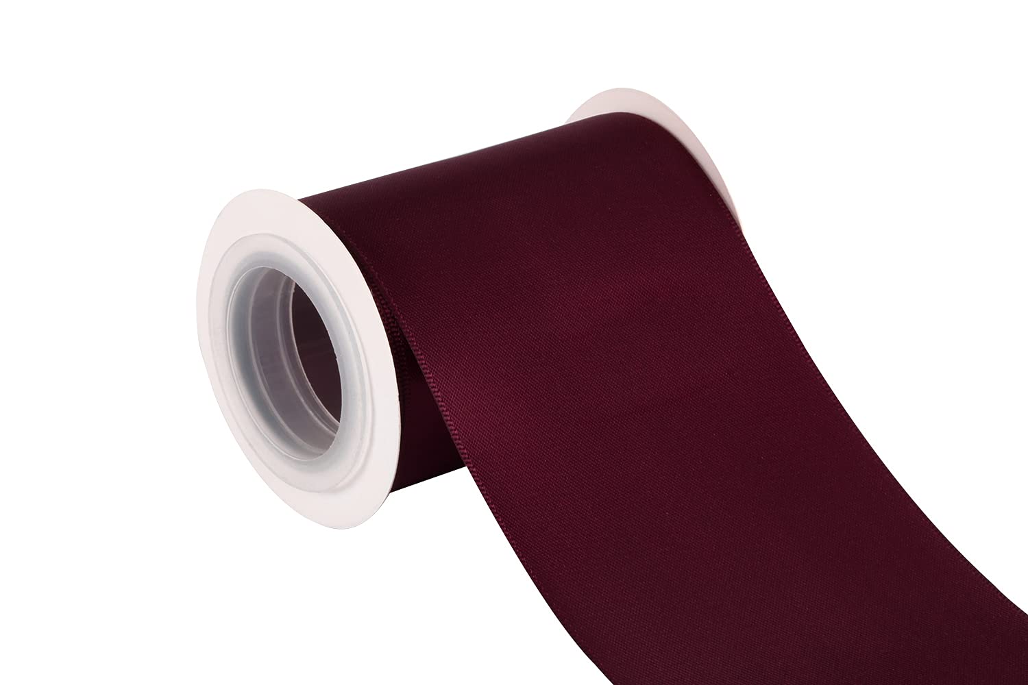 Joycrosso 75mm Double Faced Satin Ribbon 4.5 Meters-Roll Set for Chair Sash Gift Wrapping Party Favor Home Decoration Craft Supplies, Burgundy