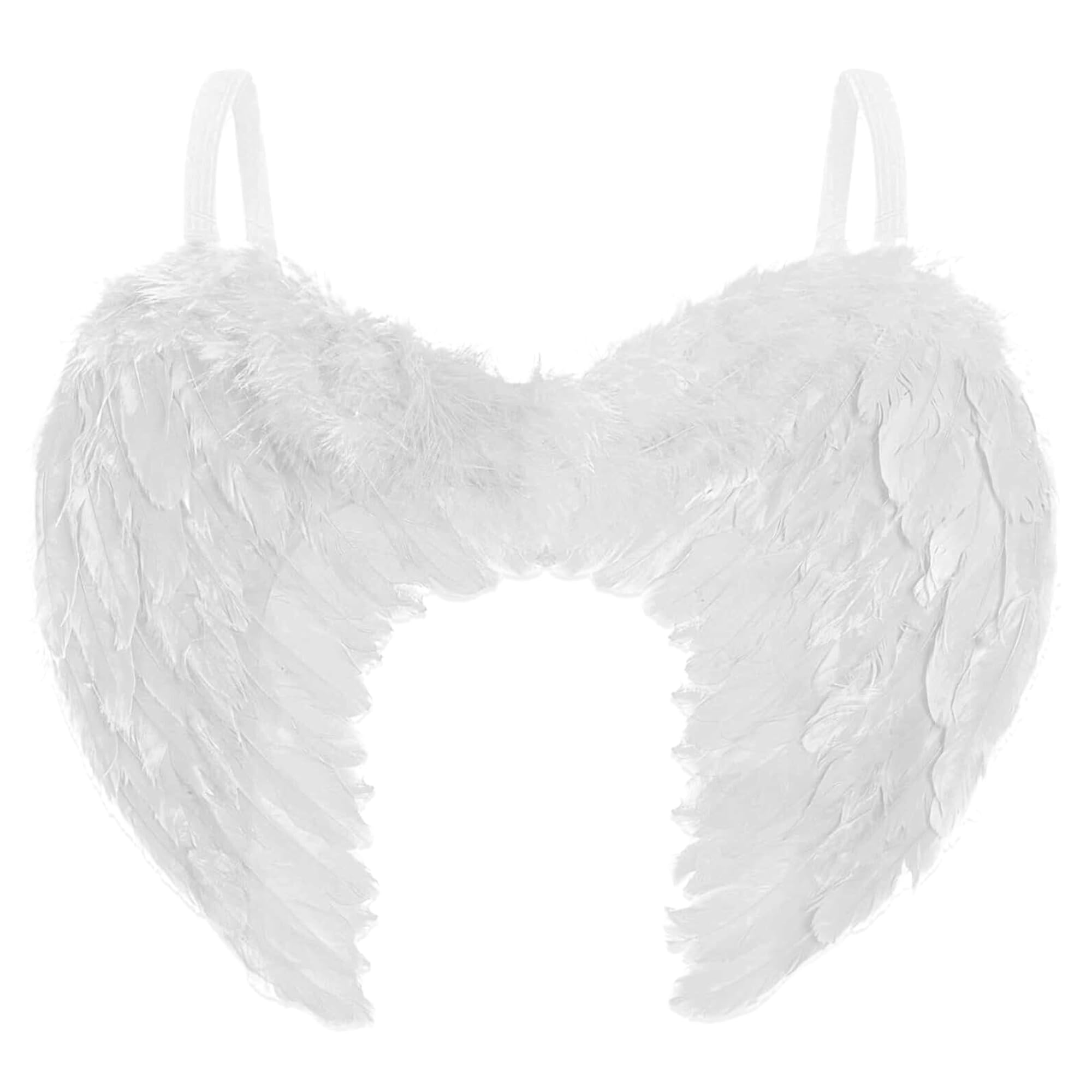 Moonlight Fright Womens White Angel Wings - Adult White Feather Wings for Adult Angel Costume Women Halloween Costumes - Christmas Nativity Kids Fairy Outfit Fancy Dress Accessories
