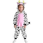 Gorkonpy Cow Costume Kids Girls Animal Onesie Pajamas Halloween Party Dress Up