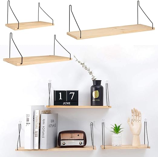 Global Brands Online Estante De Pared Madera Hierro Soporte Para