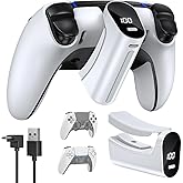 [LED Display] YUANHOT 7400mWh Rechargeable Battery Pack for PS5 and P5S Edge Controller, Battery Extender for PlayStation 5 and PlayStation Elite Controller, Play and Charge Kit for ps5 Accessories