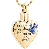 memorial jewelry No Longer by My Side,But Forever in My Heart Carved Locket Cremation Urn Necklace for Pet Dog Cats