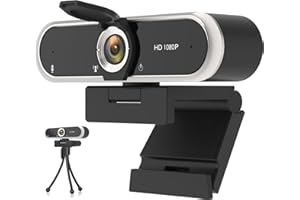 NIVEOLI Webcam 1080P for PC/Laptop with Microphone & Privacy Cover, USB Computer Camera Plug & Play with Auto Light Correctio