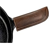 Hide & Drink, Leather Hot Handle, Panhandle Potholder, Double Layered Stitched, Slides On/Off Easily Onto Metal Grips, Lodge Cookware Skillet, Handmade Includes 101 Year Warranty :: Bourbon Brown