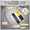 14 Oz Air-Powered Grease Gun - With Flexible & Rigid Nozzles, One-Hand Operation