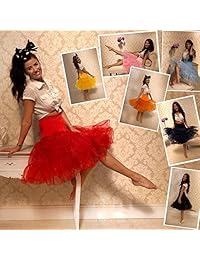 tidetell clásico Mujer 50s Rockabilly Tutu falda 26" longitud Petticoat (FBA)