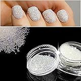QIMYAR Nail Art Micro Rhinestone AB Crystal Glass Mini Beads Gardient Dazzling Caviar Beads 3D Nail Decoration 0.6mm
