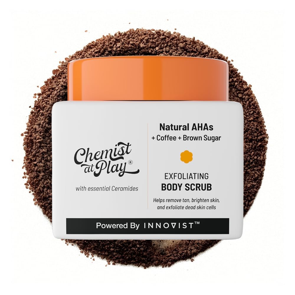 Chemist at Play Exfoliating Body Scrub For Removing Tan & Dead Skin Cells | Rough & Bumpy Skin, Tanned & Pigmented Skin | Coffee | 75g