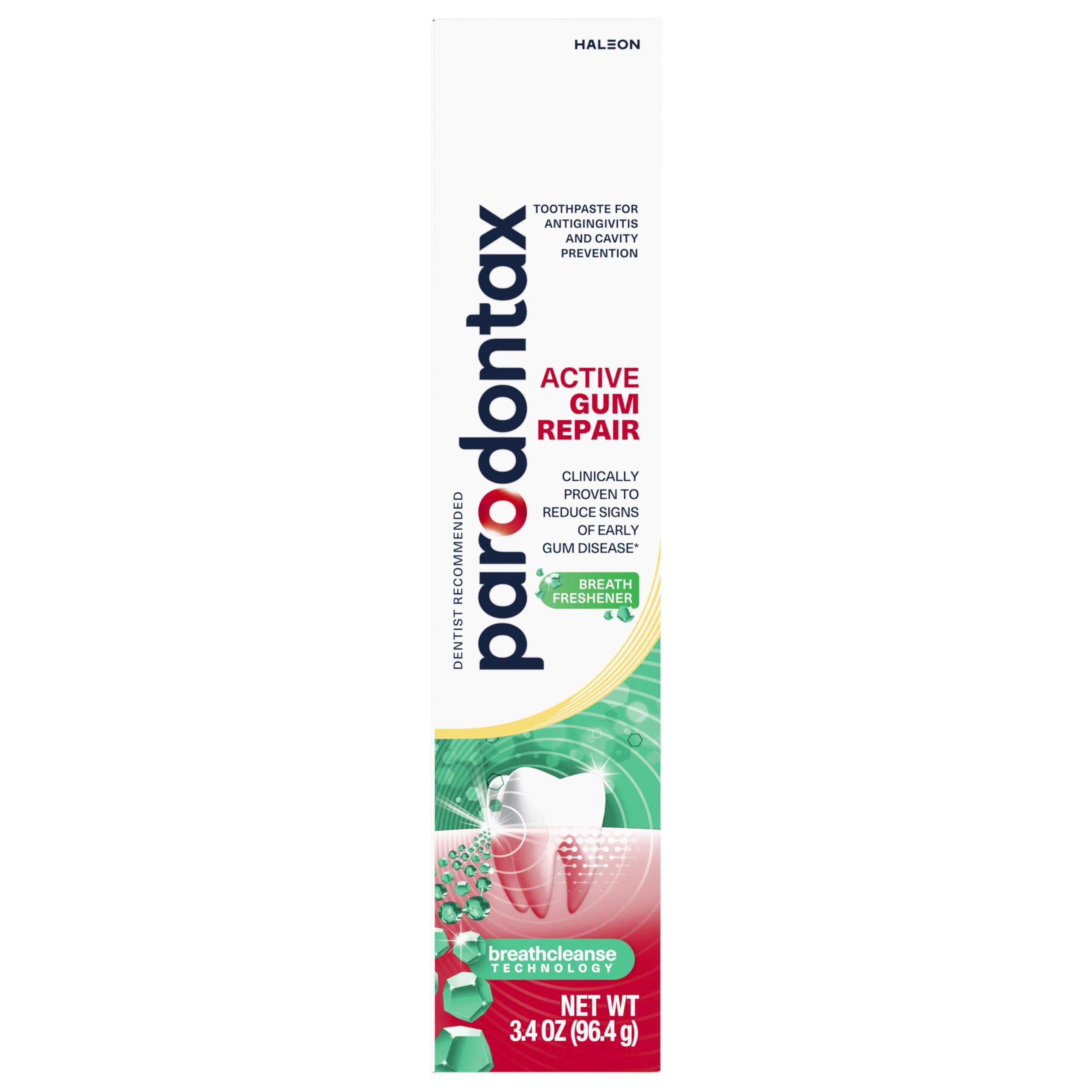 Parodontax Active Gum Repair Breath Freshener Toothpaste, 3x3.4 oz