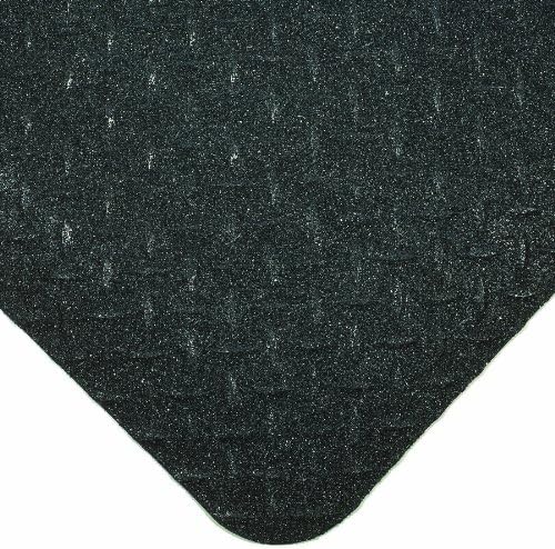 Wearwell PVC 416 UltraSoft Diamond-Plate Heavy Duty Anti-Fatigue Mat, Safety Beveled Edges, for Dry Areas, 3' Width x 10' Length x 15/16" Thickness, Black