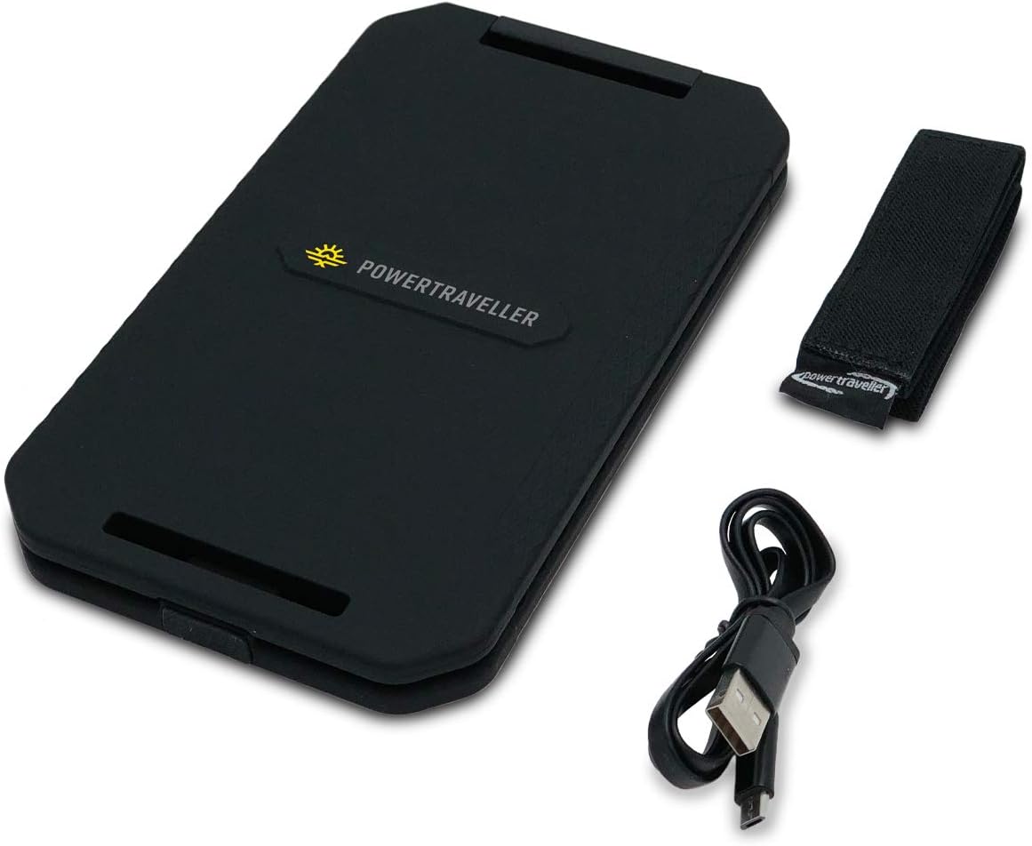 Powertraveller Extreme Solar: Portable Outdoor Solar Charger – 5-Watt clamshell solar panel, 5V USB output, Splashproof / Dustproof, ideal for charging smartphones, GPS, action camera, smartwatch & mo