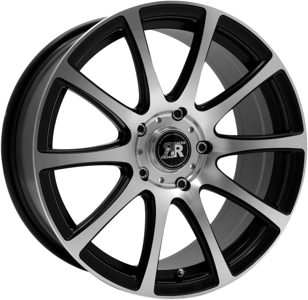 RACER EVO Satin Black Machined Face 7x16 ET38 5x114.3 Hub Bore 73.1 Alloy Rims