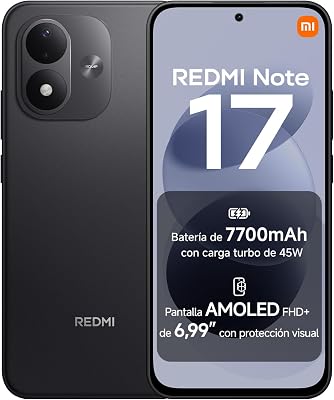 REDMI Note 17, Smartphone 4+128GB, Negro, batería de 7700mAh