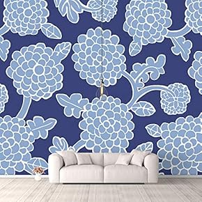 Wall Murals for Bedroom Traditional Flower Pattern Removable Wallpaper Peel and Stick Wall Stickers - 66x96 inches