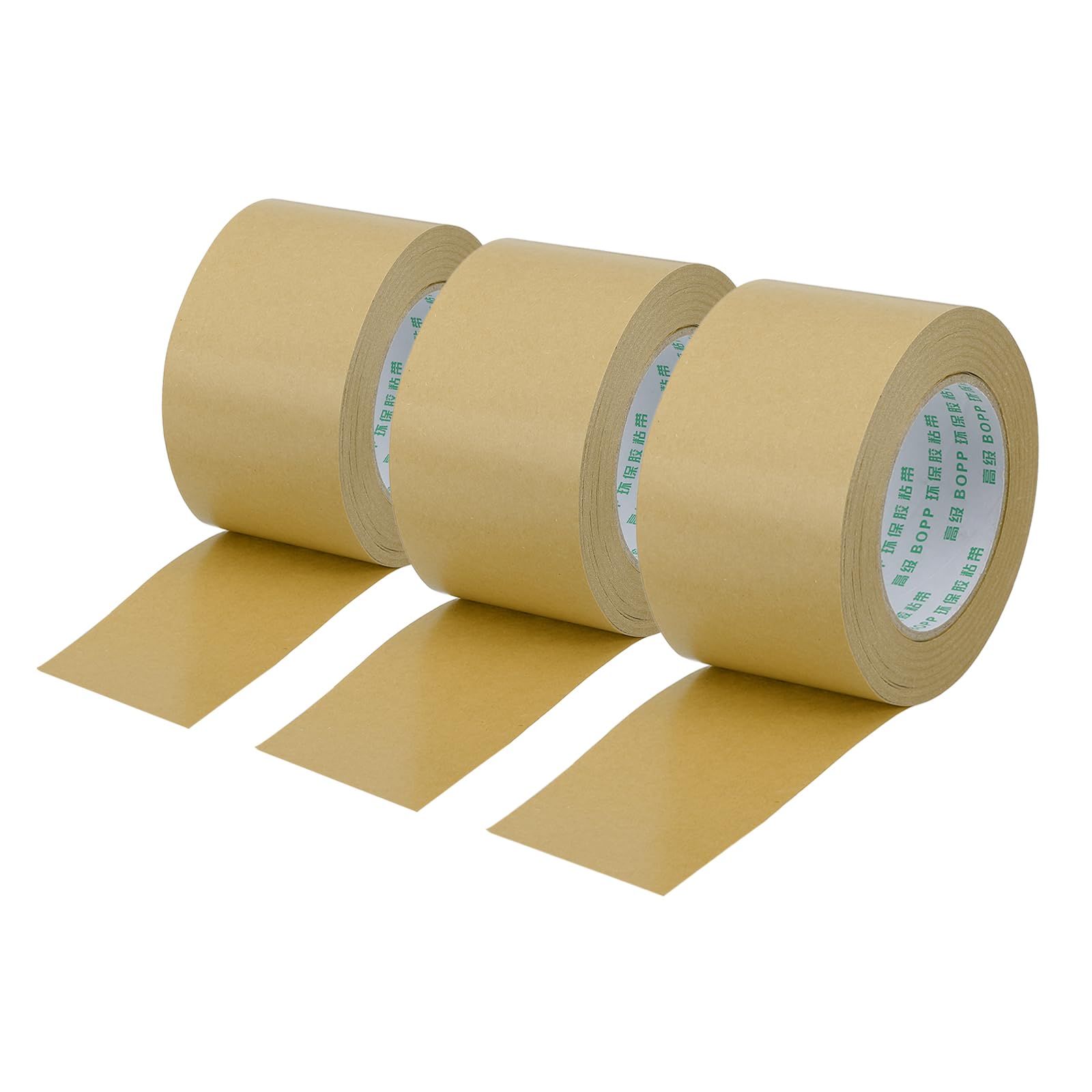 PATIKIL 2.8" x 55 Yards Brown Packing Tape, 3 Roll Heavy Duty Kraft Tape Paper Gummed Tape for Sealing Cardboard Carton Boxes, Shipping, Moving, Masking