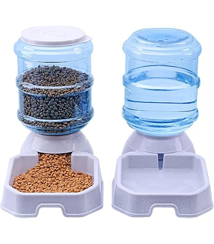 Flexzion Gravity Pet Feeder - Automatic Dry Food Dispenser Bowl For Dogs & Cats (6-12 Lb Capacity)