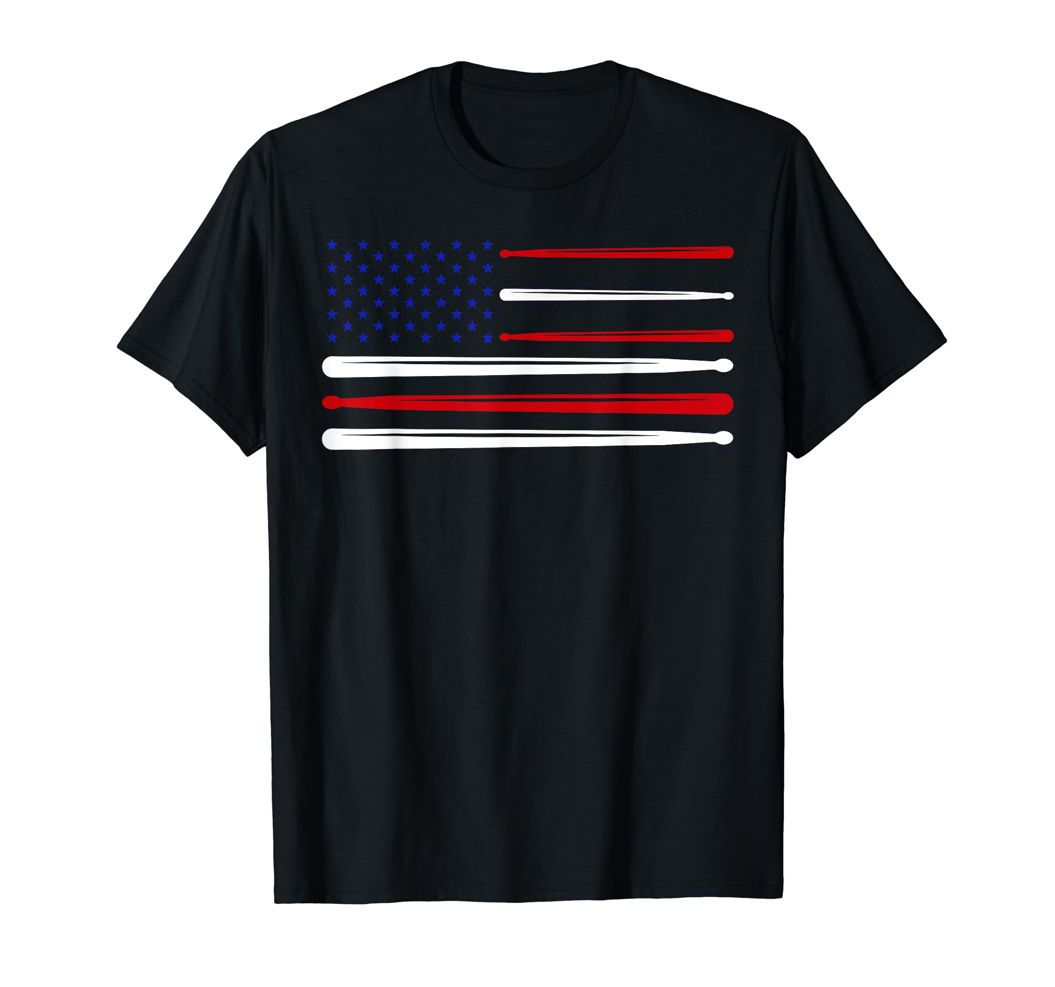 US Flag Drumsticks Drums Player Drummer Musician Drums T-Shirt
