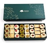 OMNIYA Delicacy Marzipan Lozina Box (1 LB, 25 Pieces) &ndash; Premium Mediterranean Marzipan Sweets with Pistachio &amp; Rose &ndash; Gourmet Gift Box for Eid, Christmas, Weddings &amp; Special Occasions