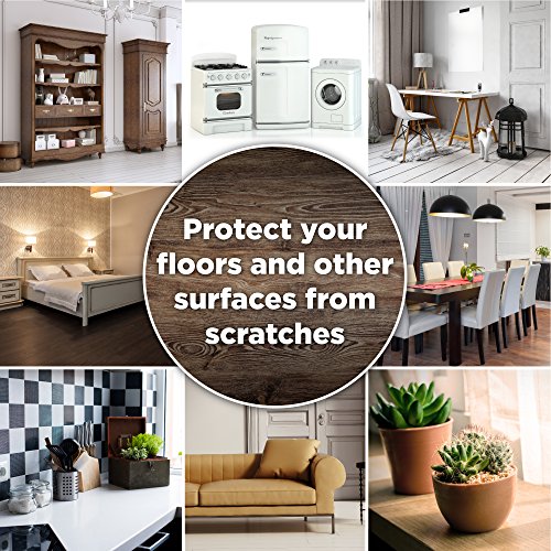 Seddox PREMIUM Felt Furniture Pads TWO COLORS SET (BROWN + BEIGE) - 152 Pieces Including BONUS Rubber Bumper Pads - Extra Adhesive Chair Leg Hardwood Floor Protectors for Wood and Laminate Flooring