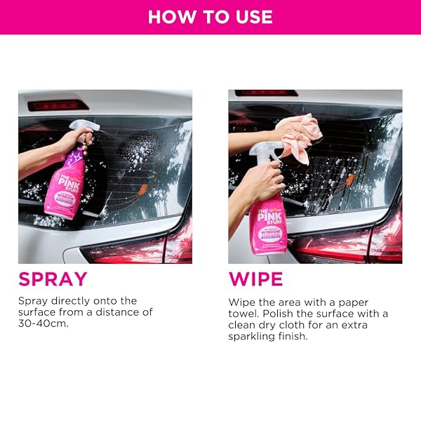 THE PINK STUFF STARDROPS MIRACLE WINDOW AND GLASS CLEANER WITH ROSE VINEGAR SPRAY 750ML 20759