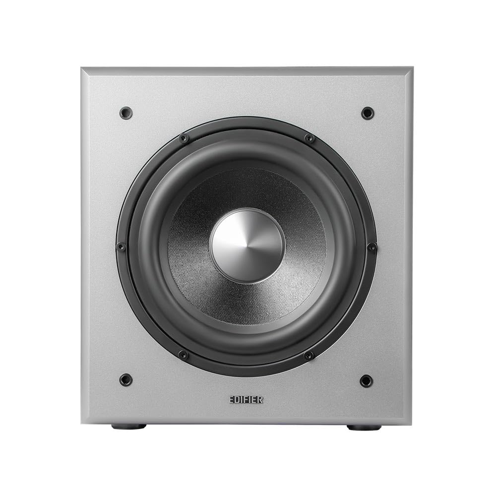Edifier T5 AKTIV-SUBWOOFER – 8-Zoll-Tieftöner – 70 Watt – Low-Pass-Filter – Frequenz einstellbar bis 38Hz – MDF-Gehäuse für reduzierte Resonanz – Standby – Cinch-Anschlüsse – Zeitloses Design 7