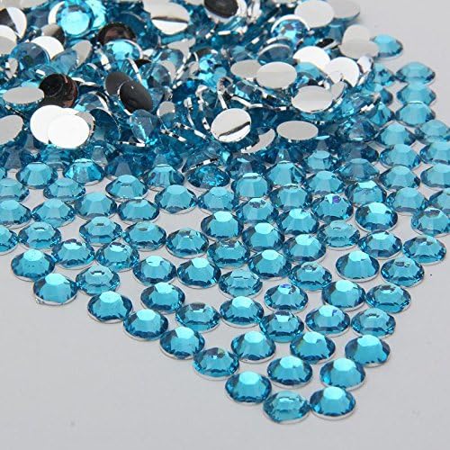 2000 Crystal Silver Flat Back Acrylic Rhinestones Gems Diamante 2 mm Lake Blue color