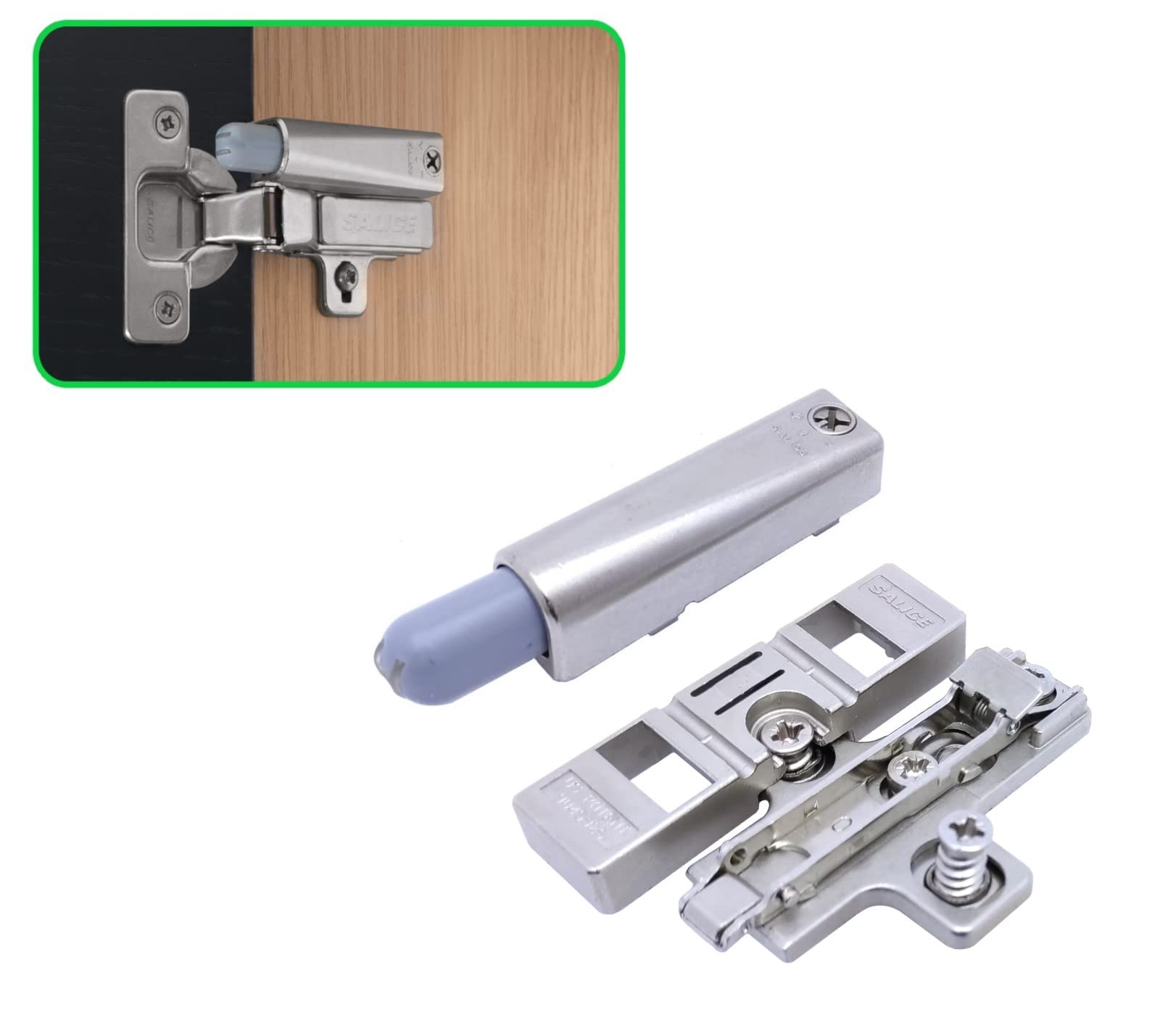 Piston Shock Absorber for Doors, Slows the Final Stroke of the Doors, Smove SALICE. (ADAPTOR FOR HINGE NECK 0 AND BASE ZAMA, DOOR 2 HINGES)