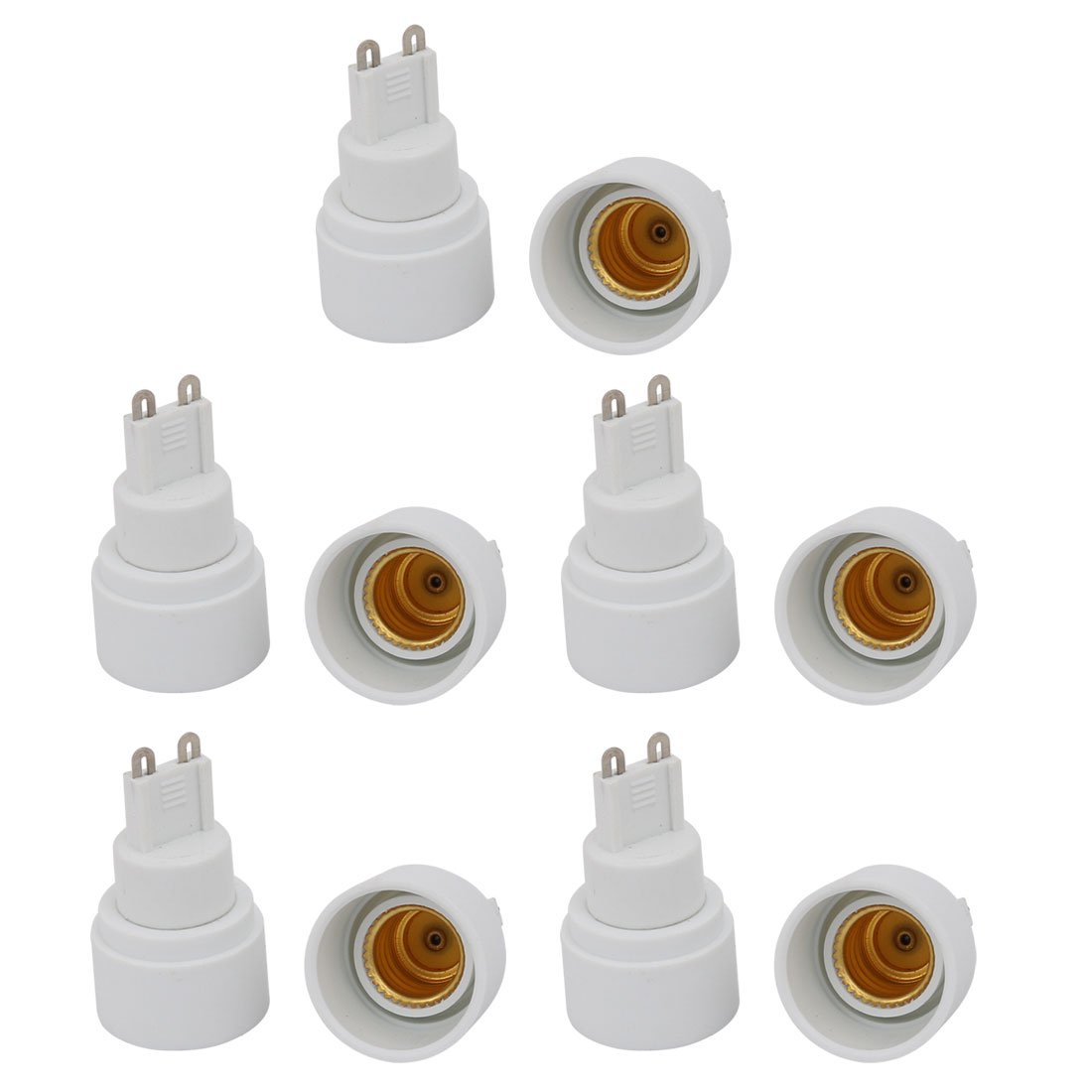 Sourcingmap 10pcs G9 to E14 Extender Adapter Converter Light Bulb Socket Holder White