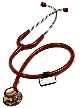Doppelkopf Stethoskop in Burgund für Krankenschwester, Praxis, Pflegedienst, Rettungsdienst super Akustik