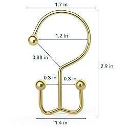 Goowin Shower Curtain Hooks, 12 Pcs Shower Curtain