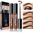 LSxia 2 Pcs Peel Off Tattoo Eyebrow Gel Set, Natural Color Eye-Brow Gel Long-Lasting Waterproof Eyebrow Tattoo, Easy Peel Off Eyebrow Brow Tattoo Makeup -Up To 3 Days (Light Brown)